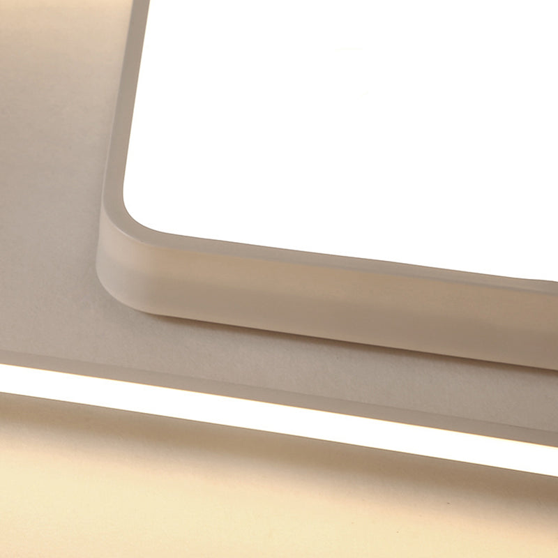 16-35.5’ W Modern White Rectangle Ceiling Light With High Penetrated Acrylic Led - Flushmount In