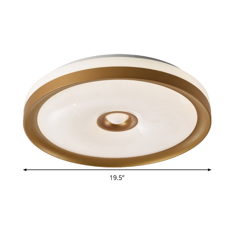 Macaron Flush Mount Led Ceiling Lamp - Grey/Pink/Brown Round Design With High Penetrated Acrylic