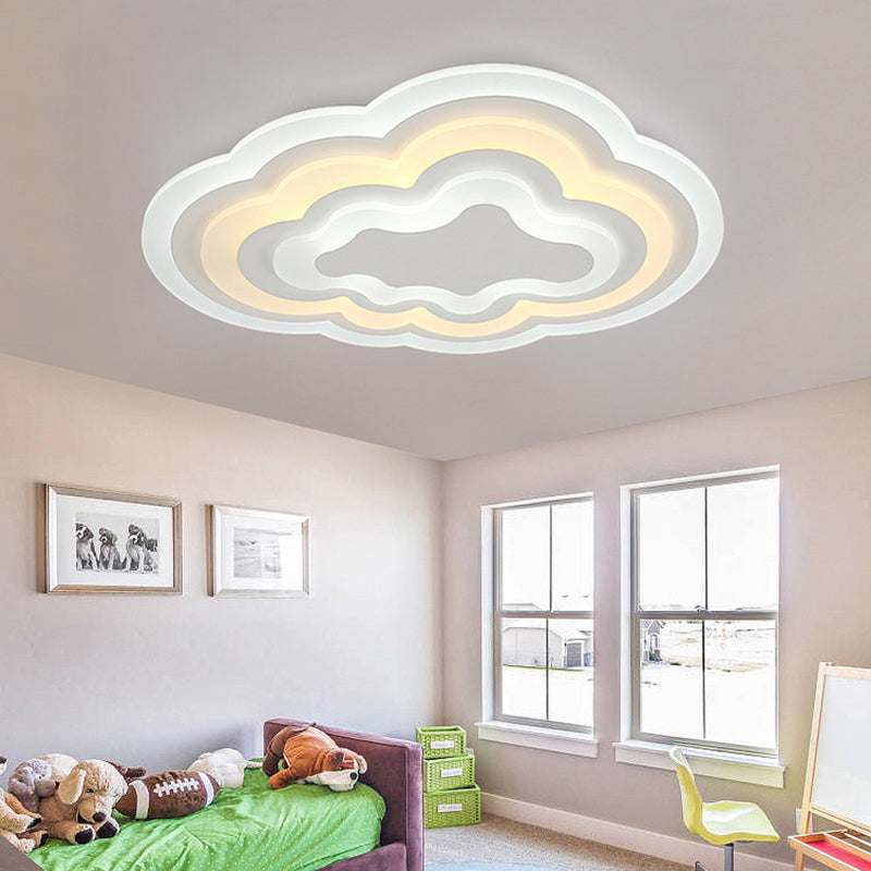 15’/18’/23.5’ W Acrylic Cloud Flush Mount Led Light Fixture In Warm/White - Minimalist Indoor