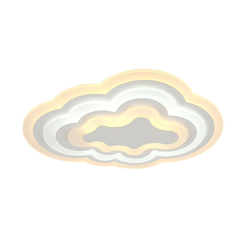 15’/18’/23.5’ W Acrylic Cloud Flush Mount Led Light Fixture In Warm/White - Minimalist Indoor