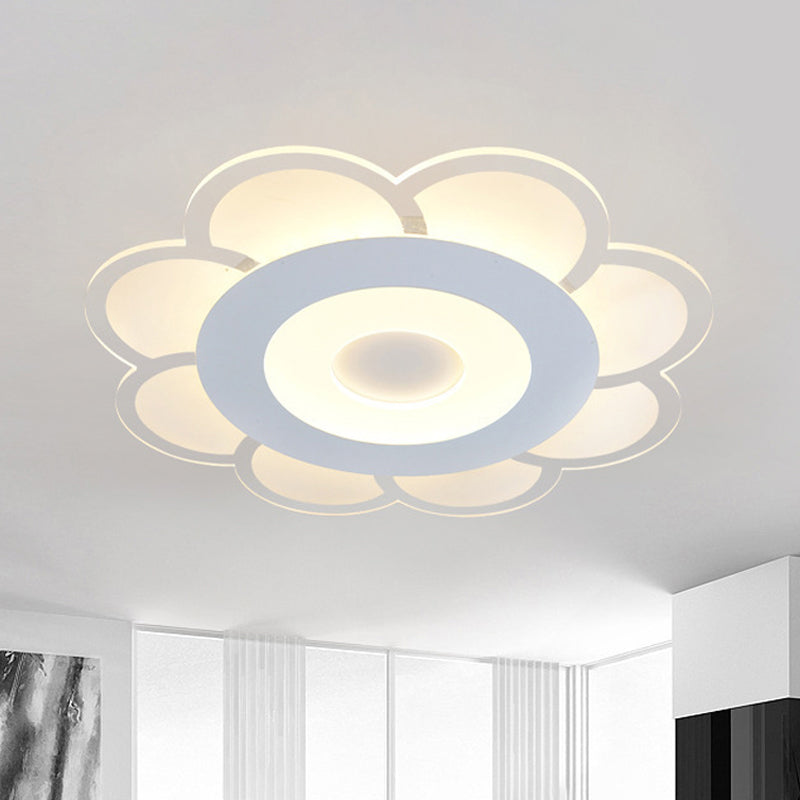 8’/16.5’/20.5’ W White 8 - Petal Flush Mount Ceiling Light - Nordic Frosted Acrylic Led Lamp