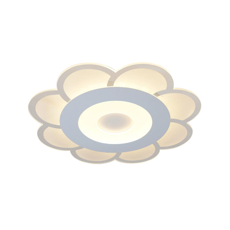8’/16.5’/20.5’ W White 8 - Petal Flush Mount Ceiling Light - Nordic Frosted Acrylic Led Lamp