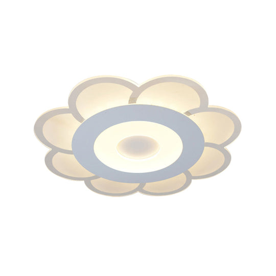 8’/16.5’/20.5’ W White 8 - Petal Flush Mount Ceiling Light - Nordic Frosted Acrylic Led Lamp