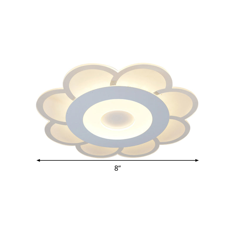 8’/16.5’/20.5’ W White 8 - Petal Flush Mount Ceiling Light - Nordic Frosted Acrylic Led Lamp