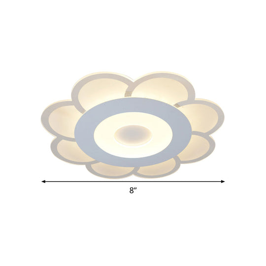 8’/16.5’/20.5’ W White 8 - Petal Flush Mount Ceiling Light - Nordic Frosted Acrylic Led Lamp