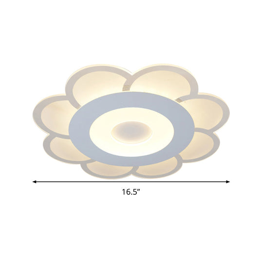 8’/16.5’/20.5’ W White 8 - Petal Flush Mount Ceiling Light - Nordic Frosted Acrylic Led Lamp