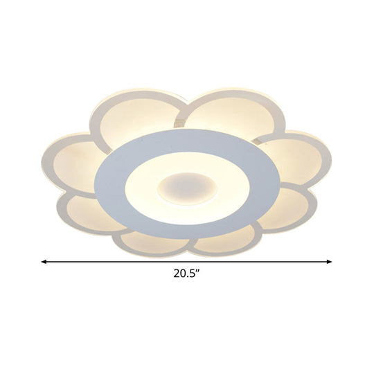 8’/16.5’/20.5’ W White 8 - Petal Flush Mount Ceiling Light - Nordic Frosted Acrylic Led Lamp
