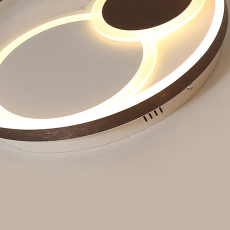 16/19.5 Dia Metal Orbit Ceiling Flush Light With Stepless Dimming - Modern Coffee Led Flushmount