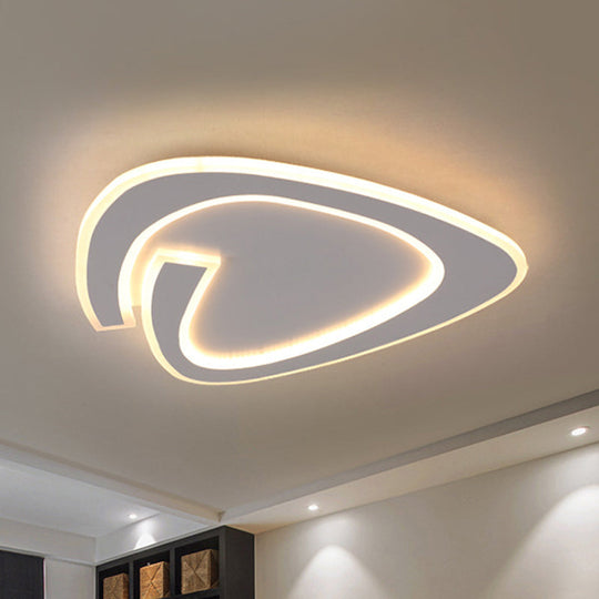 19.5’/23.5’ Triangle Acrylic Ceiling Lamp - Minimalist Led Flush Lighting In Warm/White Light