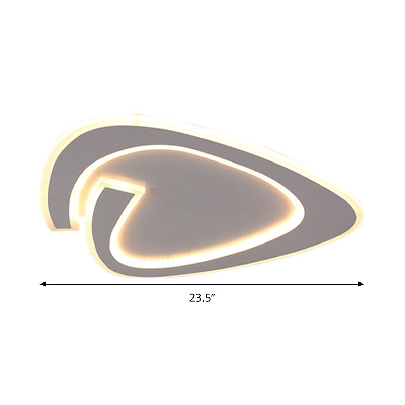 19.5’/23.5’ Triangle Acrylic Ceiling Lamp - Minimalist Led Flush Lighting In Warm/White Light Grey