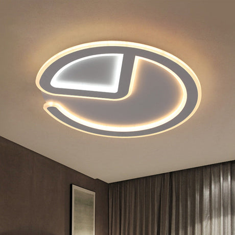 Minimal Flush Mount Led Ceiling Light Fixture - 16/19.5 Dia Thin Acrylic Grey Warm/White / 16 Warm