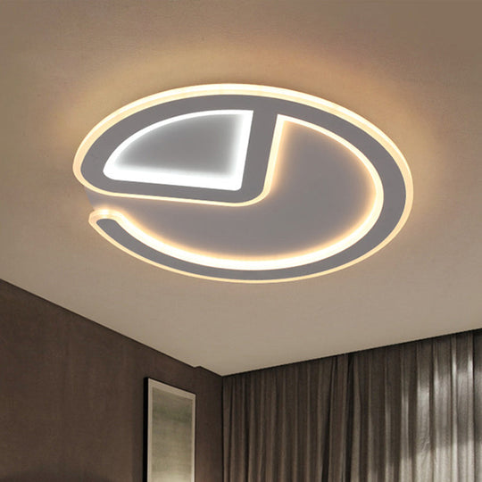 Minimal Flush Mount Led Ceiling Light Fixture - 16/19.5 Dia Thin Acrylic Grey Warm/White / 16 Warm