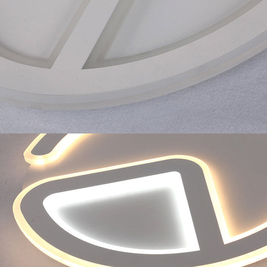 Minimal Flush Mount Led Ceiling Light Fixture - 16’/19.5’ Dia Thin Acrylic Grey Warm/White