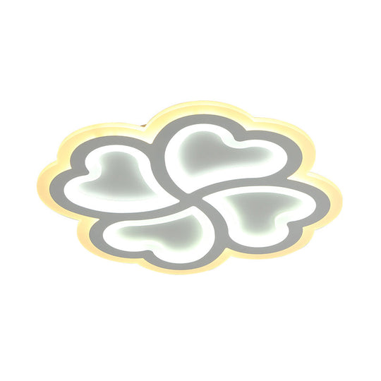White Clover Ceiling Mount Lamp 19.5’/23.5’ - Modern Led Metallic Flushmount Light