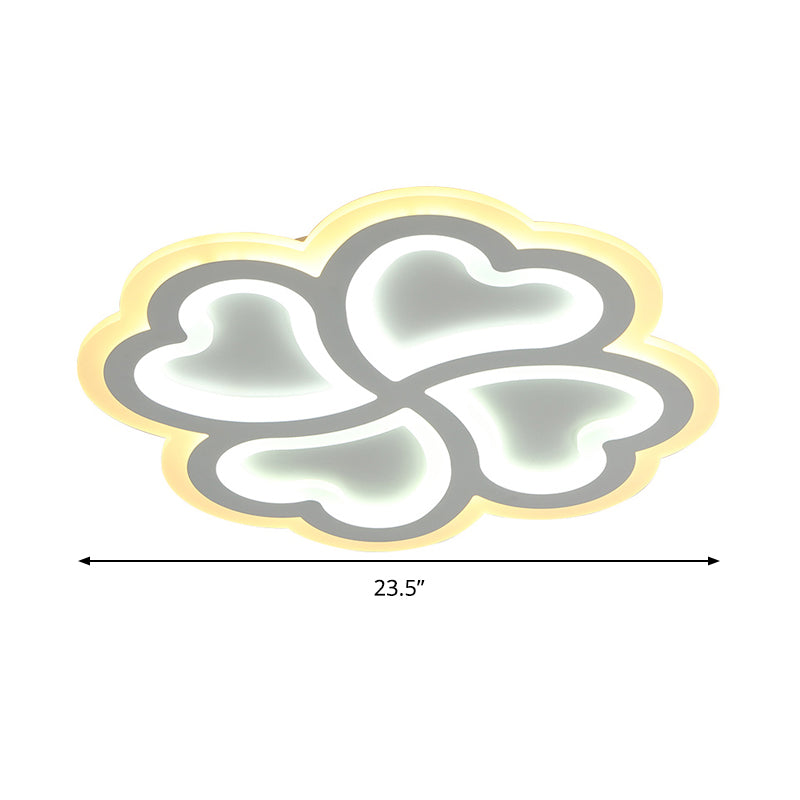 White Clover Ceiling Mount Lamp 19.5’/23.5’ - Modern Led Metallic Flushmount Light