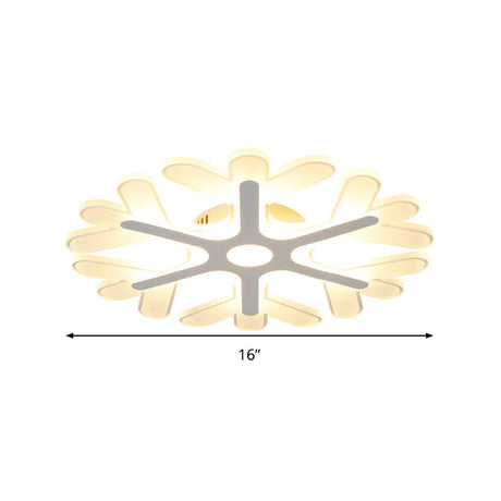 Modern White Coral Flush Ceiling Light With Led Acrylic Lamp In 3 Color Options