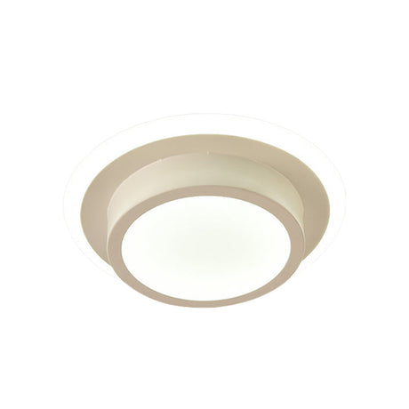 Contemporary Mini Round/Square Flush Mount Ceiling Light In Black/White With Metal Finish - Led