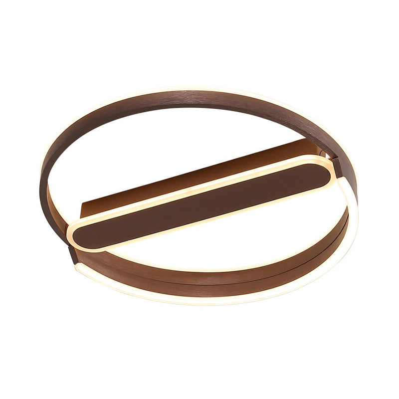 16’/19.5’ Flush Mount Coffee Halo Ring Led Ceiling Light In Warm/White With Stepless Dimming &