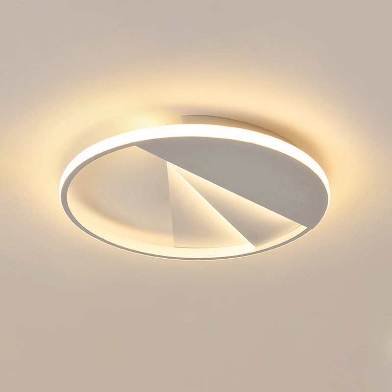 Round Led Ceiling Lamp In Multiple Colors: Simple Aluminum Flush Mount Fixture White / 18’ Warm