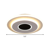 Led Mini Flush Ceiling Light - Modernist Black And White Lamp With Acrylic Shade In Warm/White
