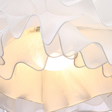 Nordic Wavy Fabric Pendant Light - Black/White 1 Head Ideal For Bedroom Ceiling