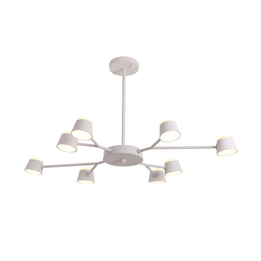 Sleek Sputnik Pendant Light Fixture - Modern Metal Chandelier With 8 Heads For Bedroom