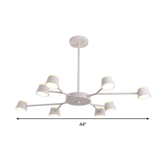 Sleek Sputnik Pendant Light Fixture - Modern Metal Chandelier With 8 Heads For Bedroom