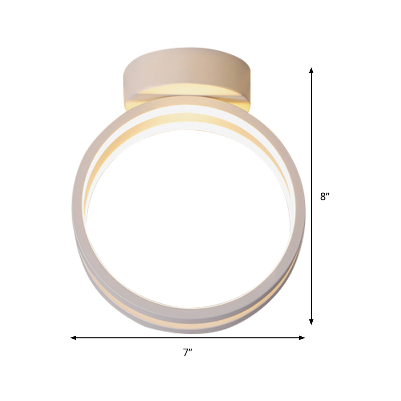 Minimalist Black/White Led Flush Mount Ceiling Light With Warm/White/3 Color Lighting