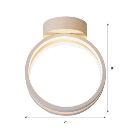 Minimalist Black/White Led Flush Mount Ceiling Light With Warm/White/3 Color Lighting