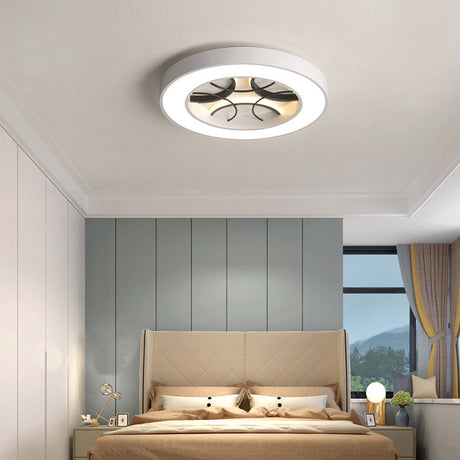 16/19.5 Modern White Led Flush Light Fixture - Round Metal Ceiling Lamp With Warm/White/3 Color