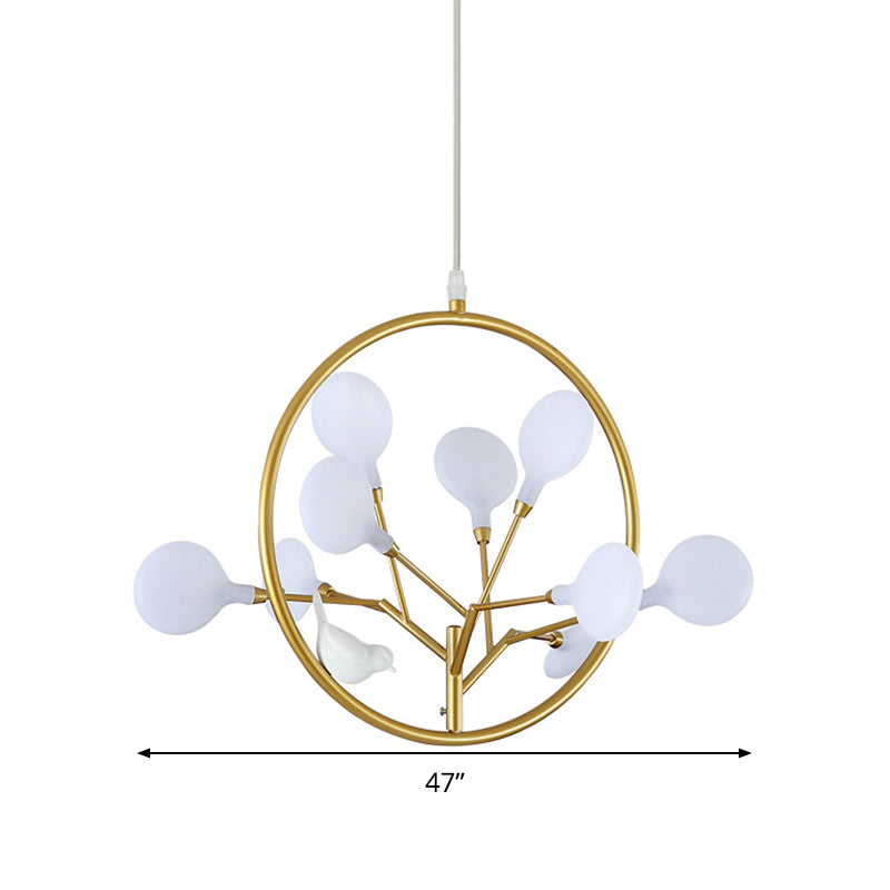 Postmodern Brass Branch Chandelier Pendant Light With Led Hanging Kit - Warm/White