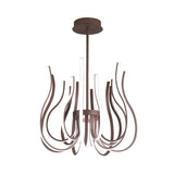 Lustre de plafond LED café contemporain - Suspension incurvée de 19"/24" de large