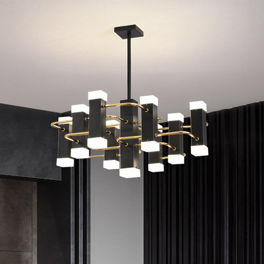 Lustre suspendu moderne Spoutnik noir avec 4/8 têtes en 2 options de couleur