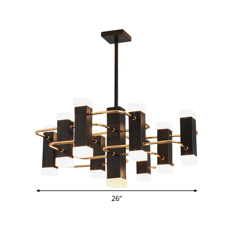 Lustre suspendu moderne Spoutnik noir avec 4/8 têtes en 2 options de couleur