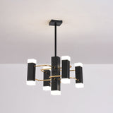 Modern 4/8 Head Black Sputnik Pendant Chandelier: Stylish Metal Suspension Light In 2 Color Options