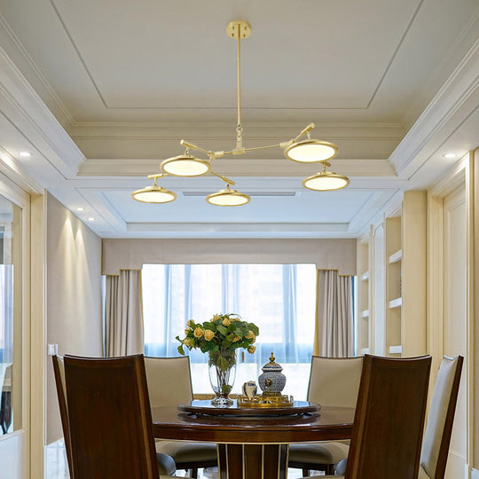 Gold Branch Chandelier Light Fixture - Modern Pendant Kit With 3/5 Heads In Warm/White