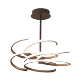 Plafonnier Suspendu Coffee Twist Light - Lustre LED en métal de style simple, 19,5 "/ 24,5" de large, lumière chaude / blanche