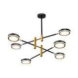 Modern Metal Starburst Chandelier With 4/6 Heads: White/Black/Gold Hanging Lamp Kit Warm/White Light