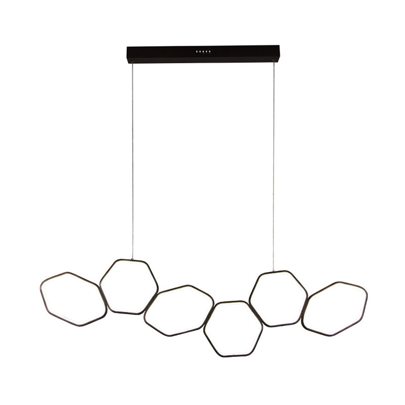 Lustre de plafond contemporain en nid d'abeille - Suspension café en métal à 6 lumières en blanc chaud / blanc