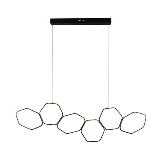 Lustre de plafond contemporain en nid d'abeille - Suspension café en métal à 6 lumières en blanc chaud / blanc