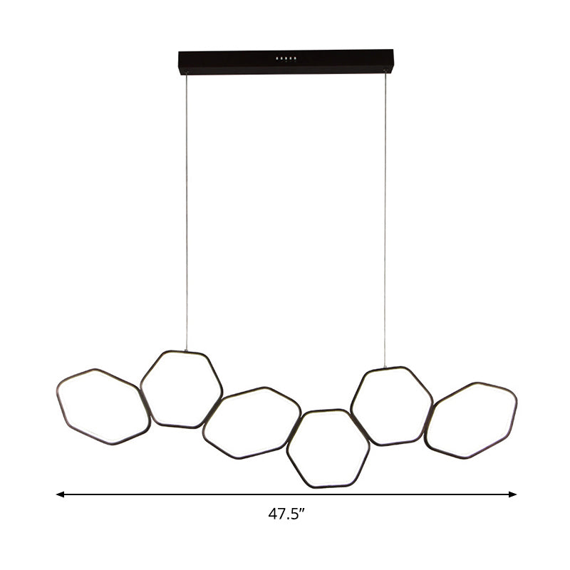 Lustre de plafond contemporain en nid d'abeille - Suspension café en métal à 6 lumières en blanc chaud / blanc