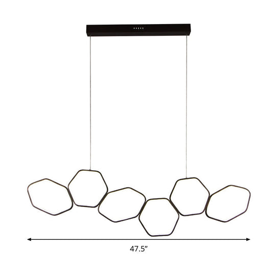 Lustre de plafond contemporain en nid d'abeille - Suspension café en métal à 6 lumières en blanc chaud / blanc
