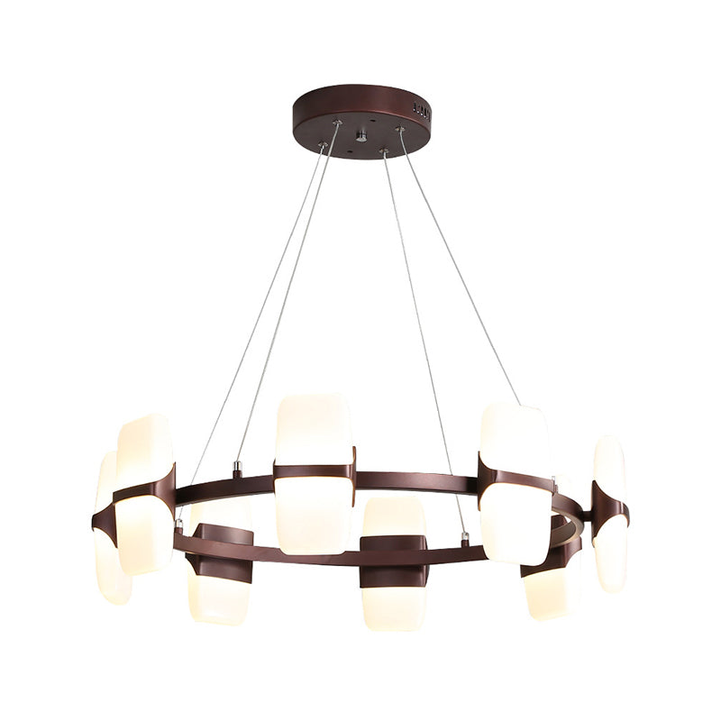 Lustre suspendu moderne en métal pour café - Kit de suspension circulaire de 26"/30" de large avec 8 lumières