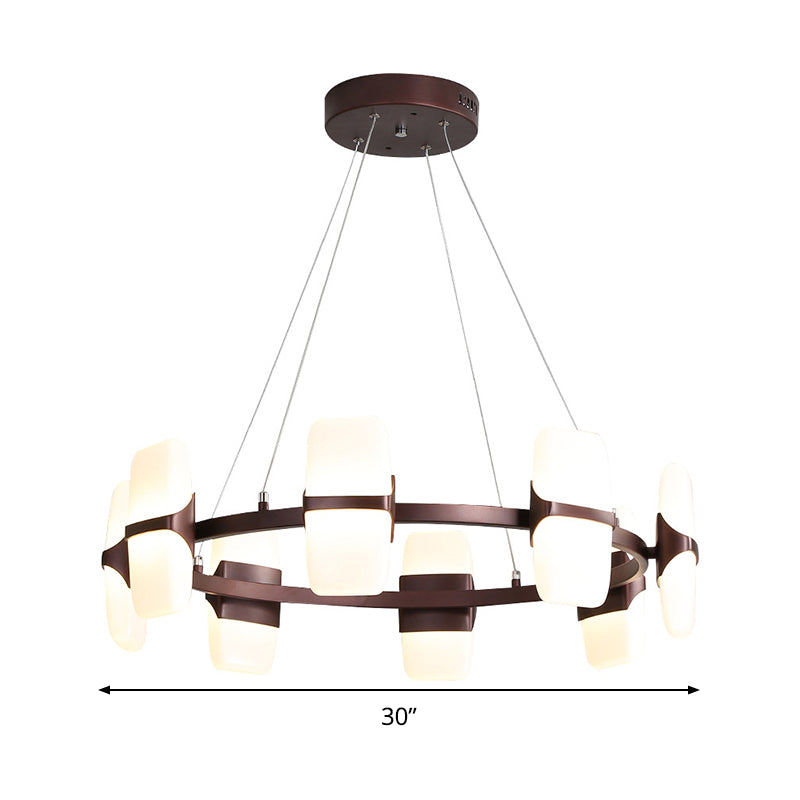 Lustre suspendu moderne en métal pour café - Kit de suspension circulaire de 26"/30" de large avec 8 lumières