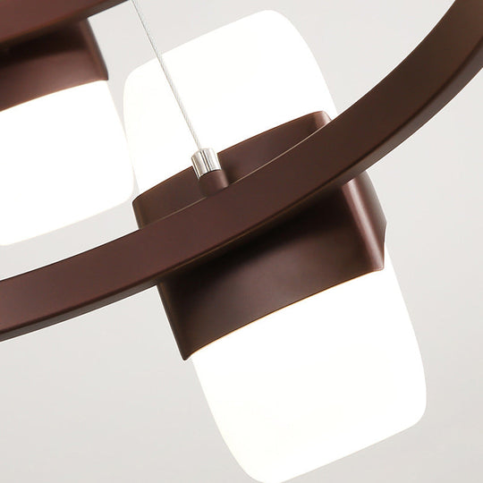 Lustre suspendu moderne en métal pour café - Kit de suspension circulaire de 26"/30" de large avec 8 lumières