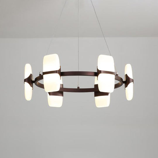 Lustre suspendu moderne en métal pour café - Kit de suspension circulaire de 26"/30" de large avec 8 lumières