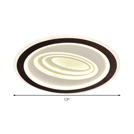 Modern Flush Mount Ceiling Light With Acrylic Led Black & White 3-Gear Settings