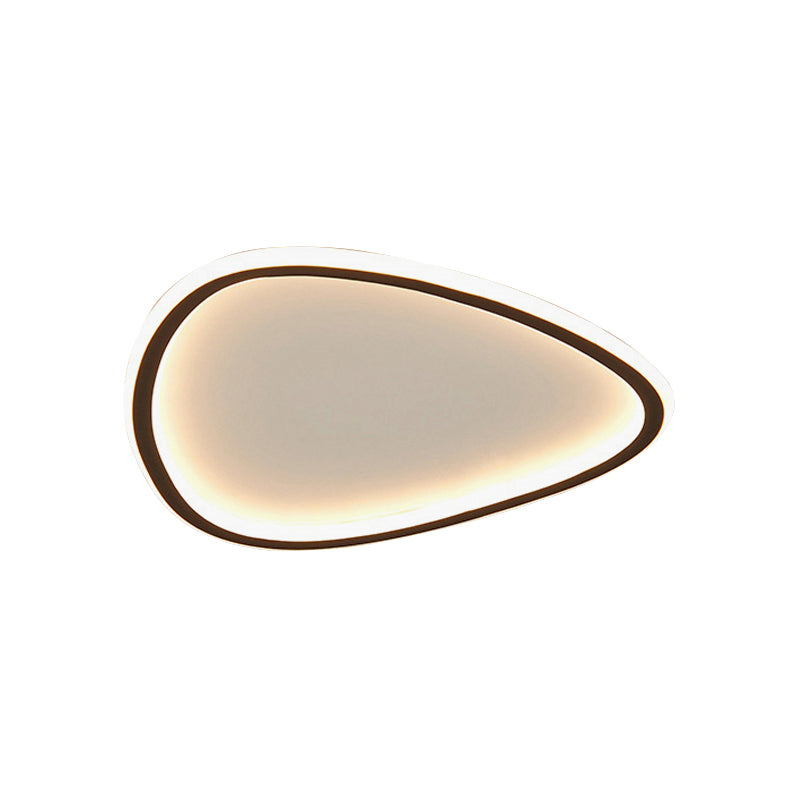 Minimalist Black Led Teardrop Metal Ceiling Light - Warm/White/3 Color Options 15’/19’ Width