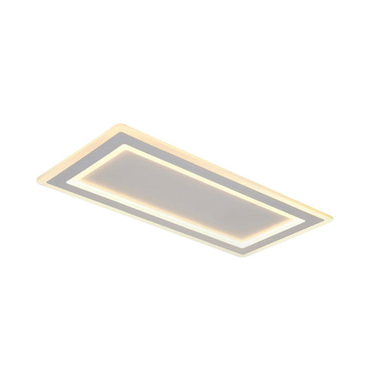 Modern Flush Mount Ceiling Light With Thin Acrylic Frame - Warm/White Led Indoor Lighting