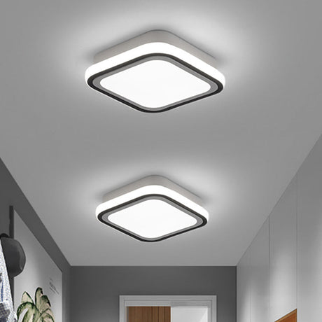 Minimalist Black Led Corridor Ceiling Flush Light With Versatile Metal Shade In White/3 Color